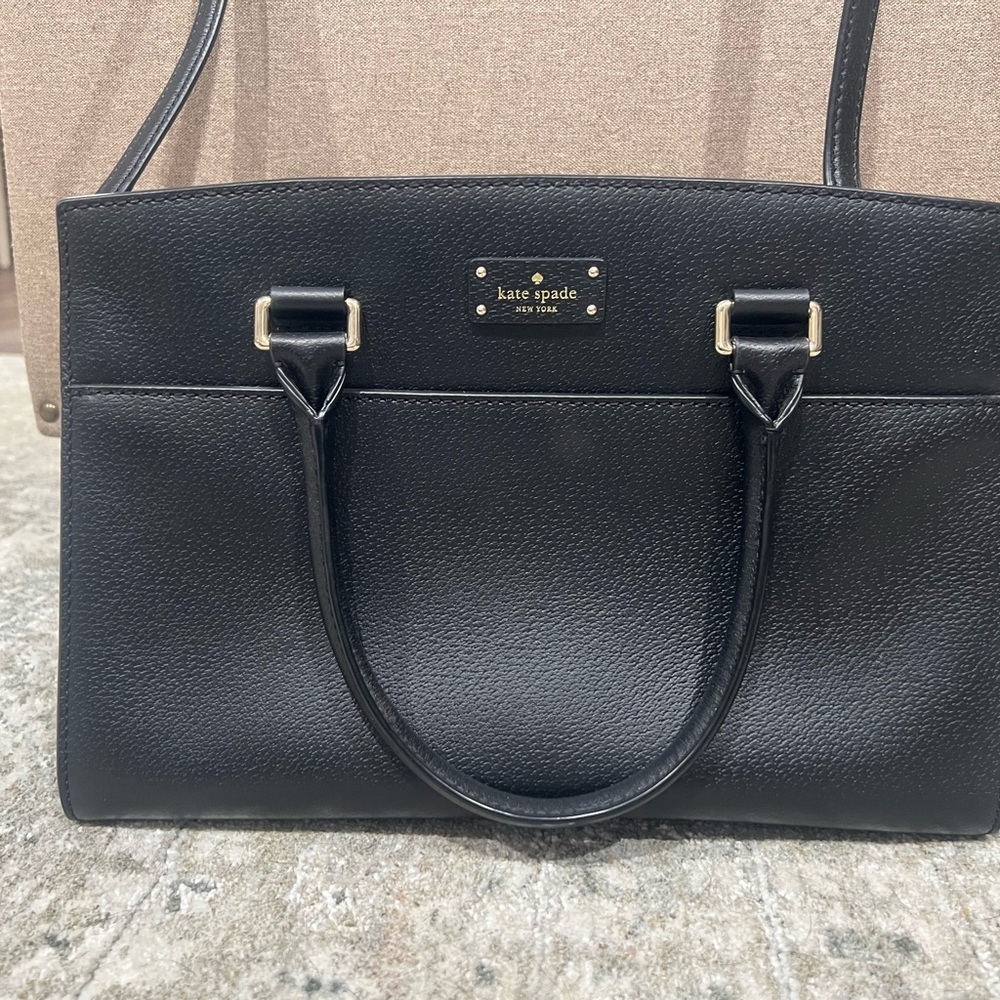 Kate Spade Black Shoulder Bag with Silver Hardware